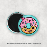 Cute 1.25 inch Round Fridge Magnets with a super cute pink frosted donut