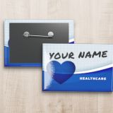 blue and white 1.75 x 2.75 Custom Rectangle Buttons (Small) name tags