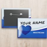 blue and white 1.75 x 2.75 Custom Rectangle Buttons (Small) name tags